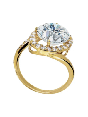 9ct white gold cubic zirconia solitaire ring