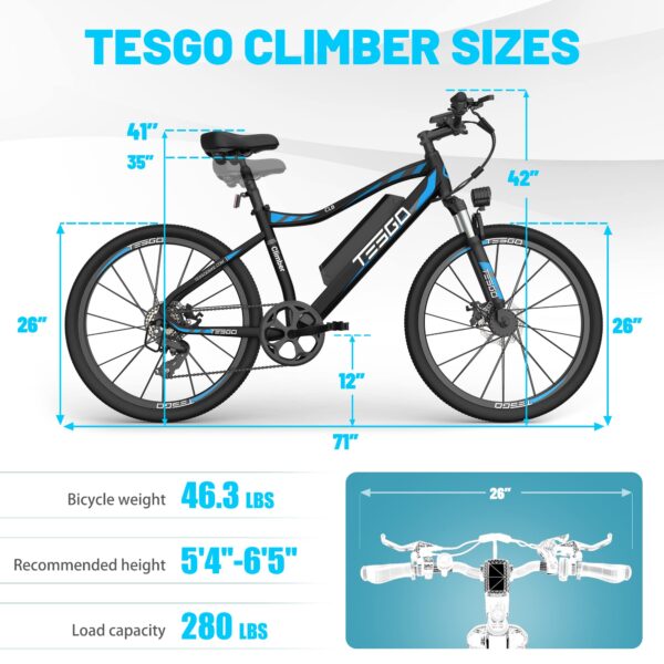 Electric Bike for Adults Climber - 48V 12Ah Battery 26" Ebike