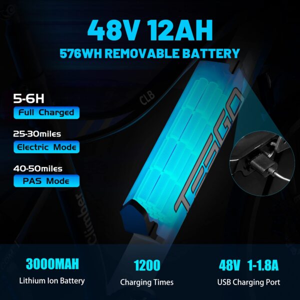 Electric Bike for Adults Climber - 48V 12Ah Battery 26" Ebike