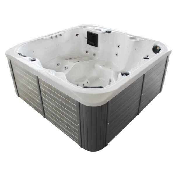 Person 54 - Jet Acrylic Square Hot Tub with Ozonator in Gray