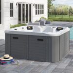 Person 54 - Jet Acrylic Square Hot Tub with Ozonator in Gray