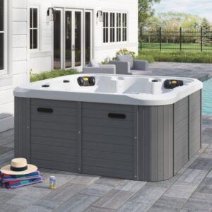 Person 54 - Jet Acrylic Square Hot Tub with Ozonator in Gray