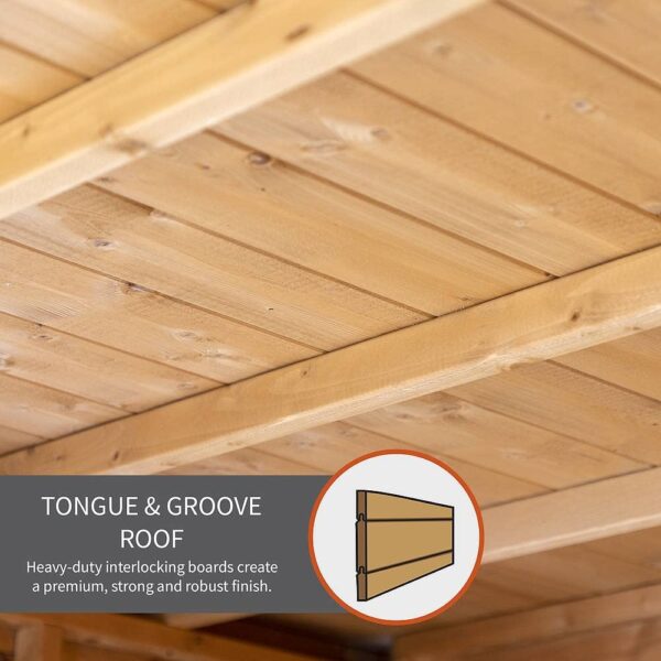 12x8 Wooden Garden Summerhouse with Side Shed