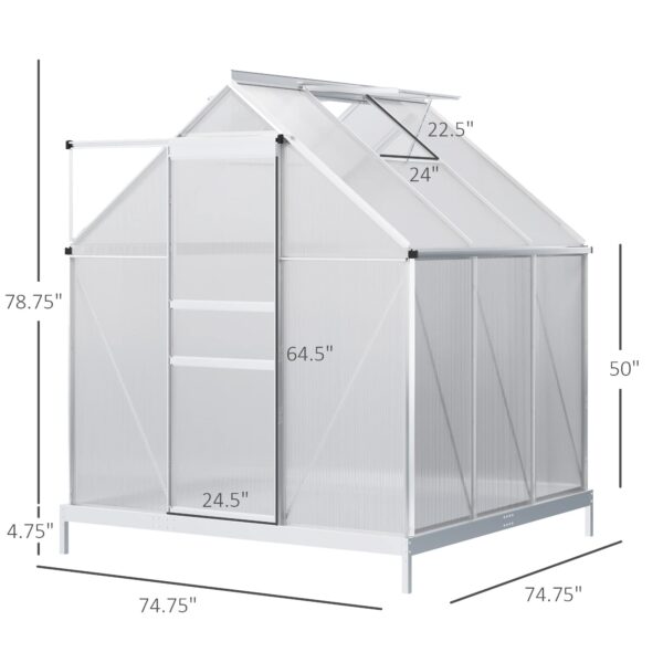 aluminum greenhouse polycarbonate walk-in garden greenhouse vents