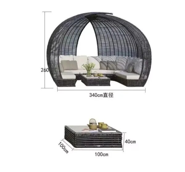 Outdoor Lying Bed Rattan Creative