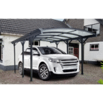 19-Ft. x 10-Ft. Arch-Roof Carport with Polycarbonate Roof Panels