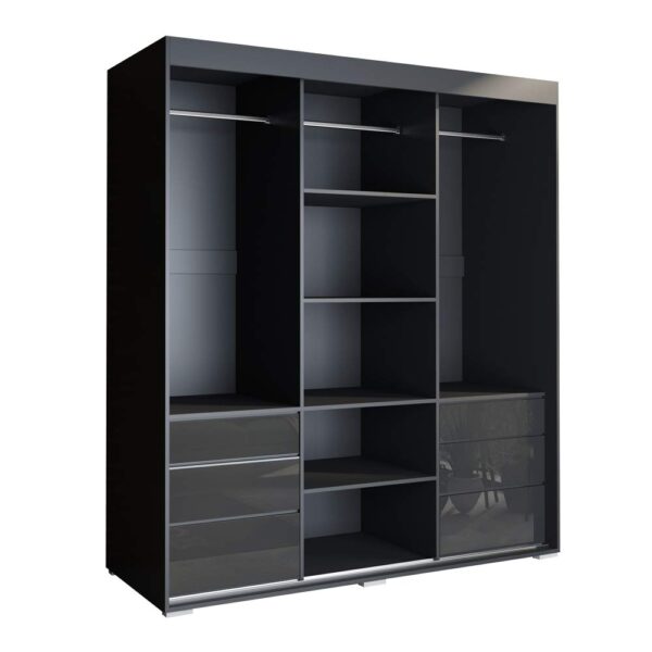 Monaco 3 Door Modern 71" Wardrobe with Mirror