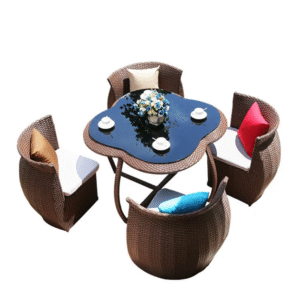 Outdoor rattan chair storage table and chair five-piece set
