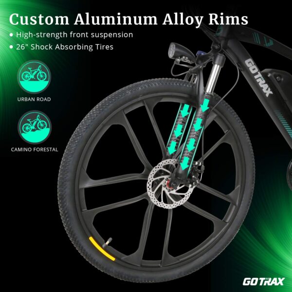 26" Electric Bike with 36V 12.5Ah Removable Lithium-Ion Battery