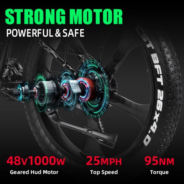 26-inch Fat tire Electric Bicycle 48V 1000W Motorcycle Snow