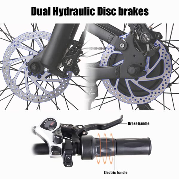 26" Fat Tire Electric Bike 48V 1000W Motor Snow Electric Bicycle