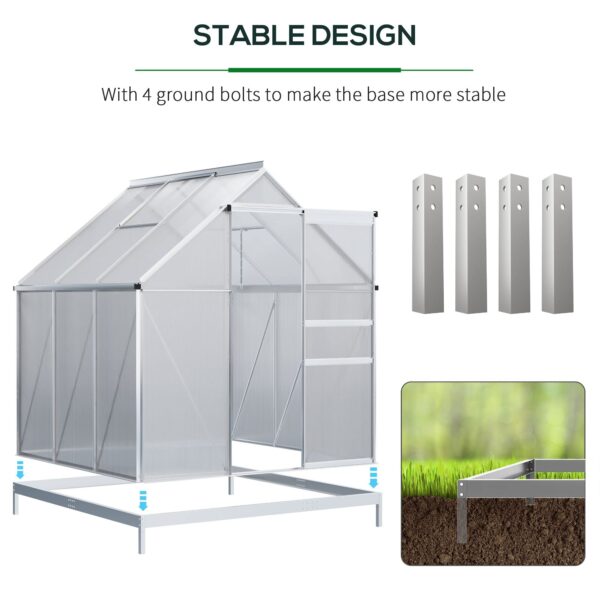 aluminum greenhouse polycarbonate walk-in garden greenhouse vents