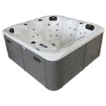 Person 54 - Jet Acrylic Square Hot Tub with Ozonator in Gray