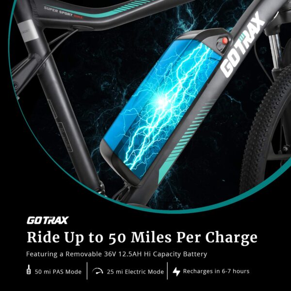 26" Electric Bike with 36V 12.5Ah Removable Lithium-Ion Battery