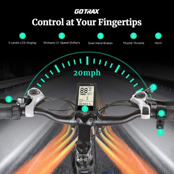 26" Electric Bike with 36V 12.5Ah Removable Lithium-Ion Battery