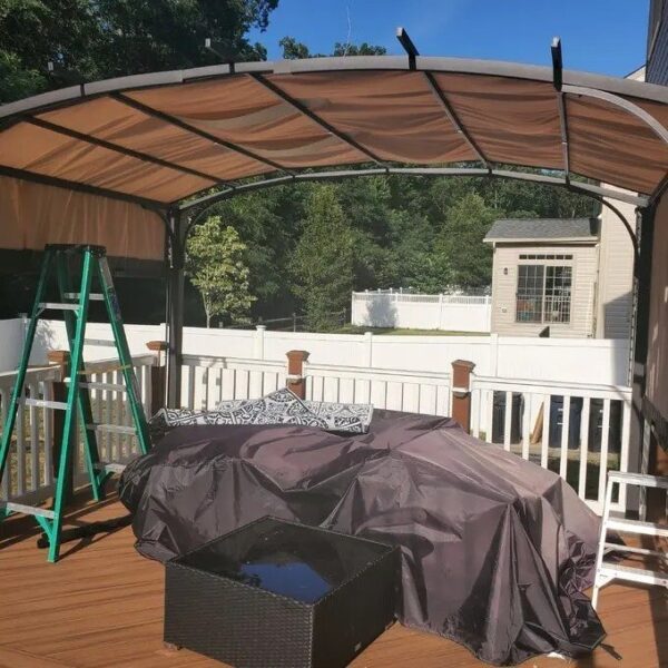 Meadow 11 Ft. W x 9.4 Ft. D Metal Pergola with Canopy
