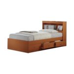 Hodedah Twin-Size Captain Bed with 3-Drawers and Headboard in