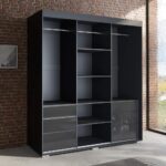 Monaco 3 Door Modern 71" Wardrobe with Mirror