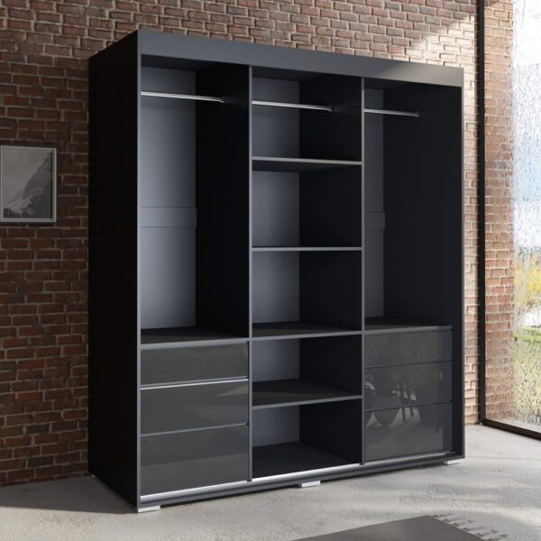 Monaco 3 Door Modern 71" Wardrobe with Mirror