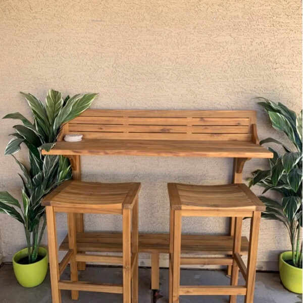 Bushnell Bar Set with Solid Wood Outer Material