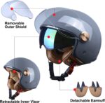 BEON Open Face Motorcycle Helmet for Adults