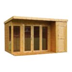 12x8 Wooden Garden Summerhouse with Side Shed