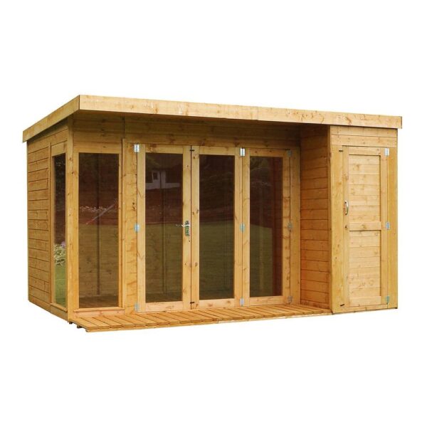 12x8 Wooden Garden Summerhouse with Side Shed