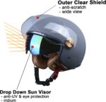 BEON Open Face Motorcycle Helmet for Adults
