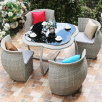 Outdoor rattan chair storage table and chair five-piece set