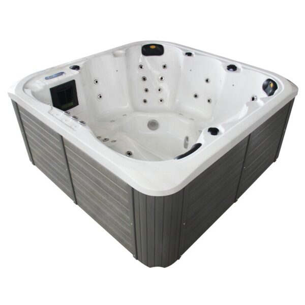 Person 54 - Jet Acrylic Square Hot Tub with Ozonator in Gray