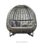 Metal frame with Wicker Patio Sunbed