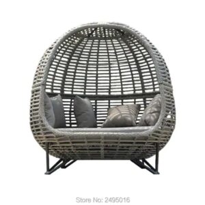 Metal frame with Wicker Patio Sunbed