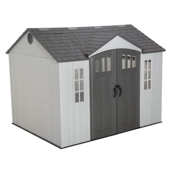 【Storage Shed】10 x 8 Ft. Storage Shed, Gray