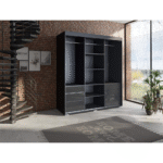 Monaco 3 Door Modern 71" Wardrobe with Mirror