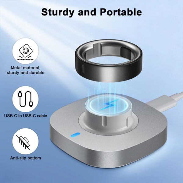 Charger Compatible with Aura-Ring 4 Size 7, Fast Charging Dock with USB-C Cable for Aura-Ring Accessories