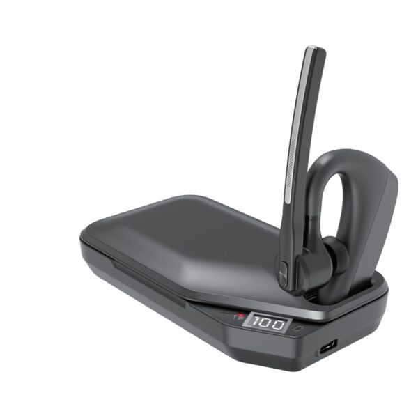 Bluetooth Headset V5.2 Wireless Bluetooth Earpiece with 750mAH Charging Case 80Hrs Talktime Wireless Headset with CVC8.0 Dual Mic Noise Canceling for iPhone Cellphone Trucker Work
