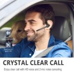 Bluetooth Headset V5.2 Wireless Bluetooth Earpiece with 750mAH Charging Case 80Hrs Talktime Wireless Headset with CVC8.0 Dual Mic Noise Canceling for iPhone Cellphone Trucker Work