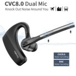 Bluetooth Headset V5.2 Wireless Bluetooth Earpiece with 750mAH Charging Case 80Hrs Talktime Wireless Headset with CVC8.0 Dual Mic Noise Canceling for iPhone Cellphone Trucker Work