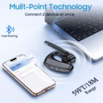 Bluetooth Headset V5.2 Wireless Bluetooth Earpiece with 750mAH Charging Case 80Hrs Talktime Wireless Headset with CVC8.0 Dual Mic Noise Canceling for iPhone Cellphone Trucker Work