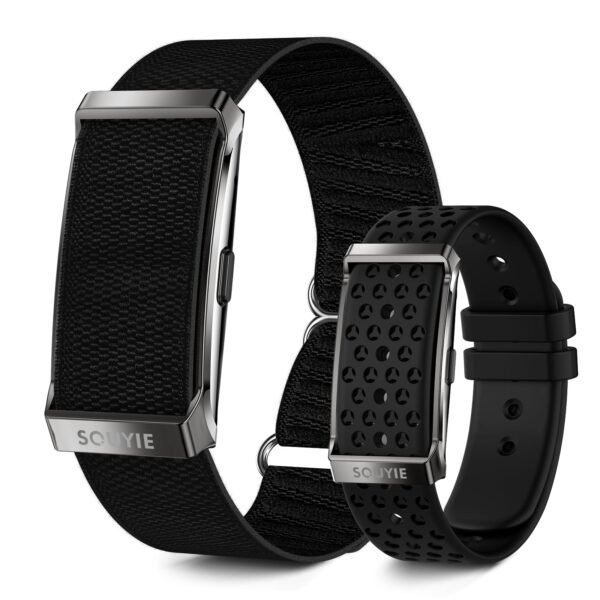 Smart Bracelet for Men Women, Health Activity Fitness Trackers, 24H Sleep Tracker, 24/7 Continuous Heart Rate/Blood Pressure/HRV/Stress Monitor, 170+ Sports Modes Smart Wristband with Free APP 2 Bands
