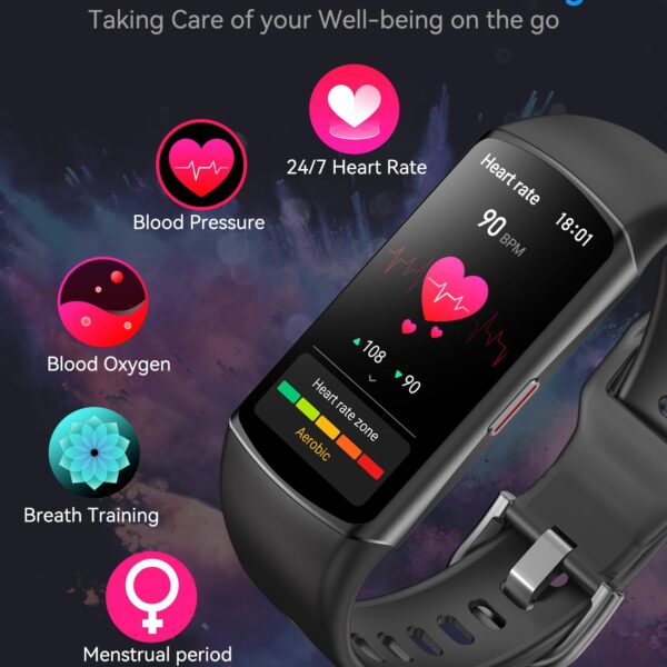 Smart Watch Fitness Tracker with 24/7 Heart Rate, Blood Oxygen Blood Pressure Monitor Sleep Tracker 120 Sports Modes Activity Trackers Step Calorie Counter IP68 Waterproof for Andriod iPhone Women Men