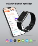Smart Bracelet for Men Women, Health Activity Fitness Trackers, 24H Sleep Tracker, 24/7 Continuous Heart Rate/Blood Pressure/HRV/Stress Monitor, 170+ Sports Modes Smart Wristband with Free APP 2 Bands