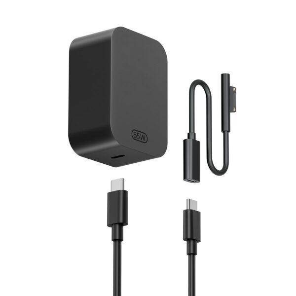 65W Charger for Microsoft Surface Pro 11, 10, 9, 8, 7+, 7, X, 6, 5, 4, 3, 2-in-1 Power Adapter for Windows Surface Laptop 7/6/5/4/3/2/1, Go Tablet, Book 3/2/1, 6.6ft USB-C Cable, Original Quality
